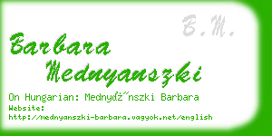 barbara mednyanszki business card